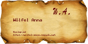 Wölfel Anna névjegykártya
