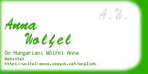 anna wolfel business card